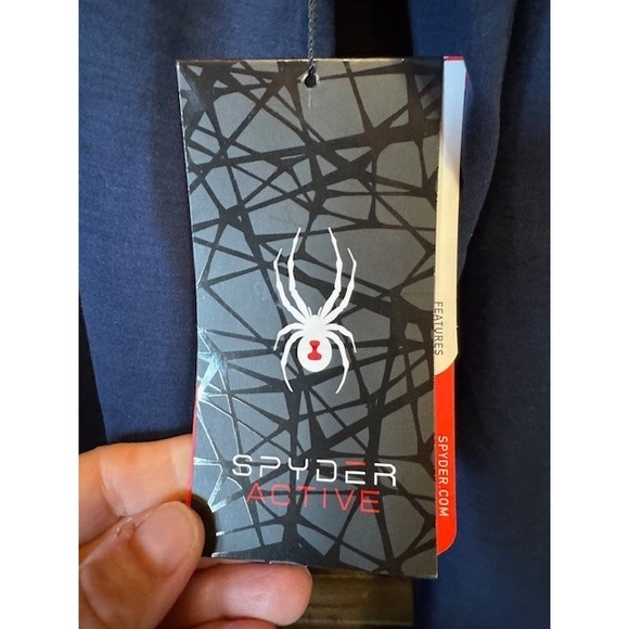 Spyder Active Performance Men's LRG Long Sleeve Shirt‎ Stretch Navy Blue Soft - Picture 4 of 11